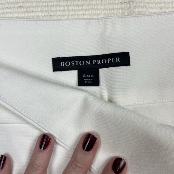 BOSTON PROPER Womens Tailored High Waisted Shorts Size 8 White Golf Preppy Chic - Picture 3 of 11